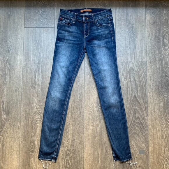 Joe's Jeans Skinny Jeans Icon Ankle Denim dark wash raw hem midrise Size 25 - Picture 2 of 16